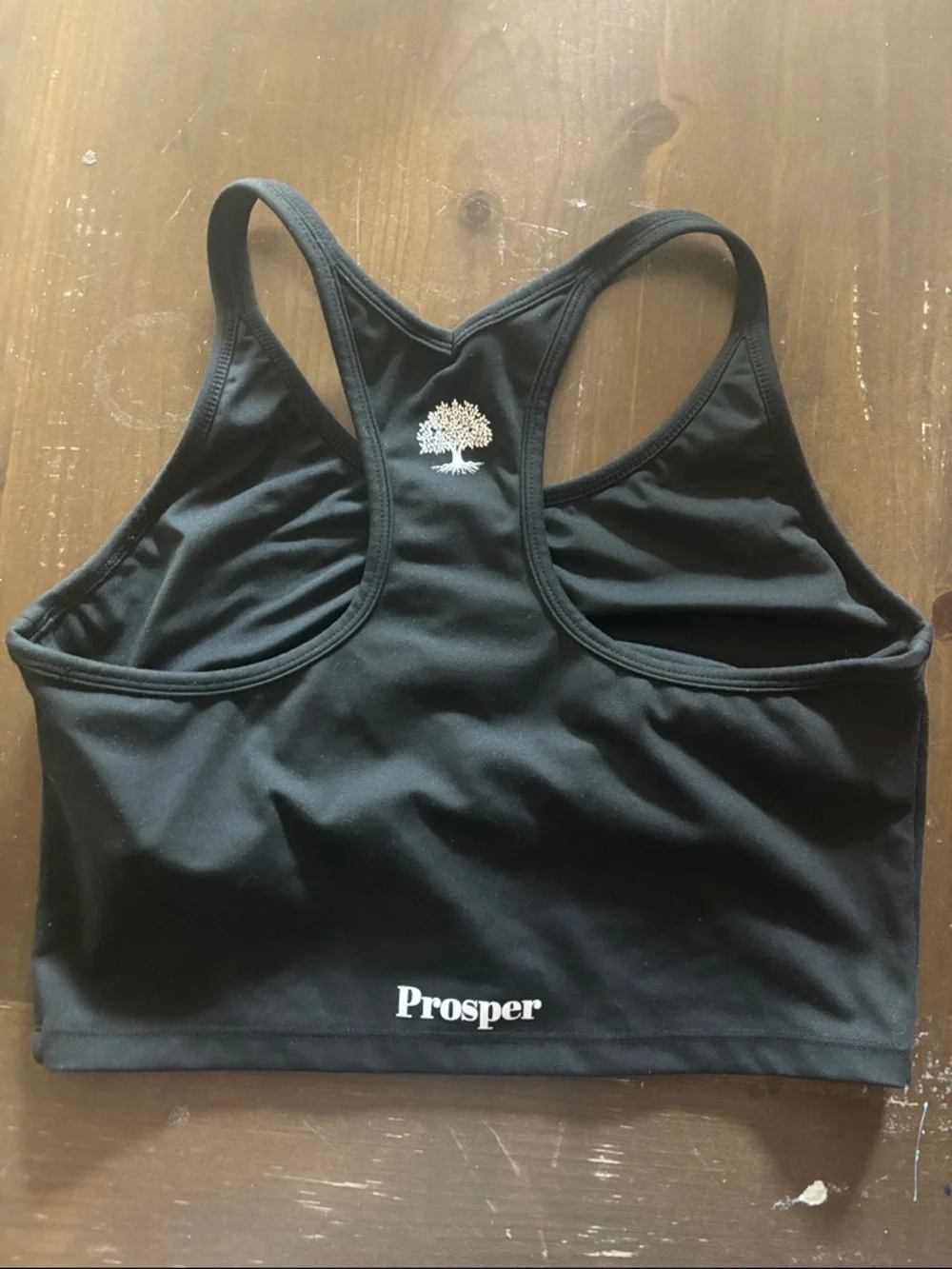 Black Racerback Crop Sports Bra - XL
